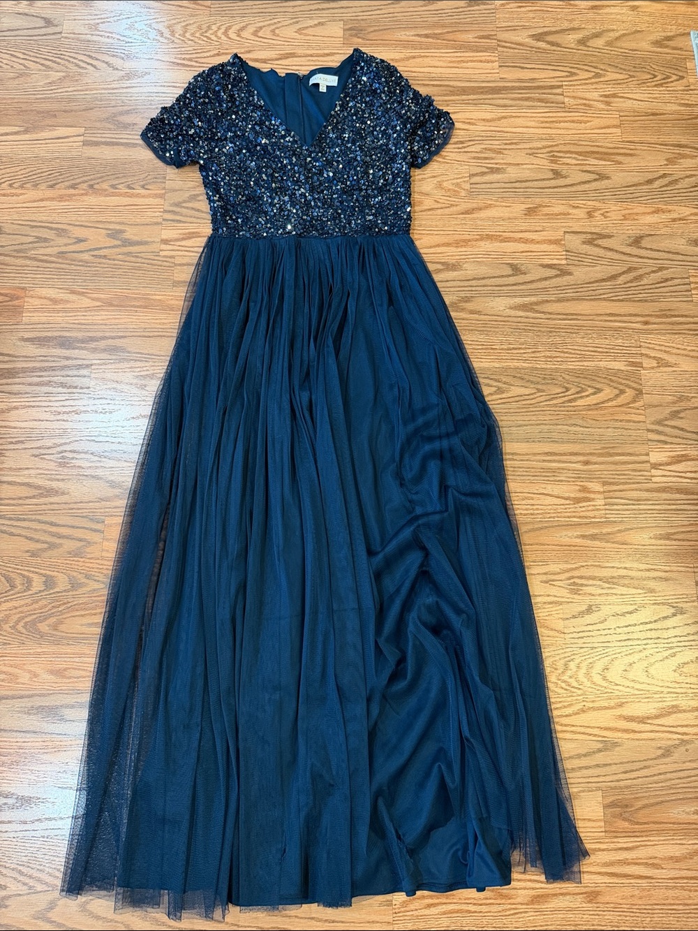 Girls Navy Sequin & Tulle Party Dress